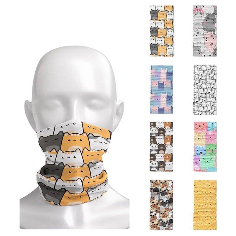 Cartoon Bandana Scarf 3D Print Magic Outdoor Riding Mouth Nose Qme