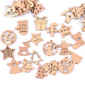 25Pcs 30mm christmas Wooden Pendant Party Decoration Christmas Tree Hanging Ornament wood crafts Xmas DIY for home New Year Noel Qme Default Title
