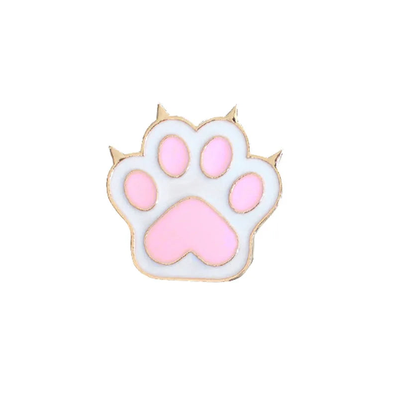 Cute Cat Paw Enamel Pins Pink Cat Foot Pin Backpack Hat Lapel Pin Badge Fashion Cartoon Jewelry Pins Gift To A Friends Wholesale Qme style 1