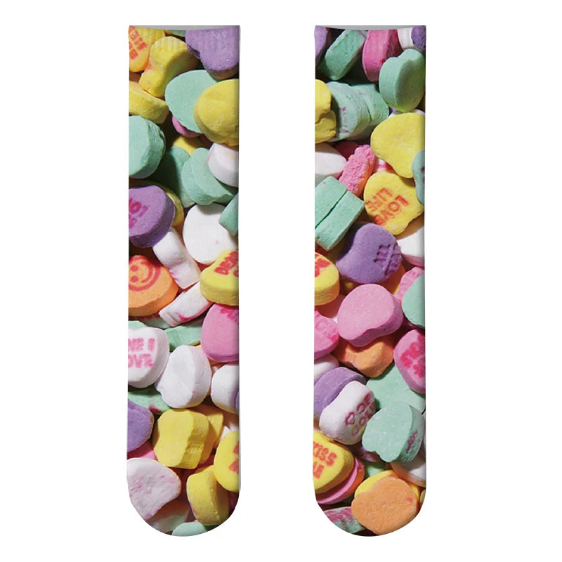 Candy Ice Cream 3d Patterned Socks Funny Soft Autumn Winter Sports Qme style13 One Size China Mainland