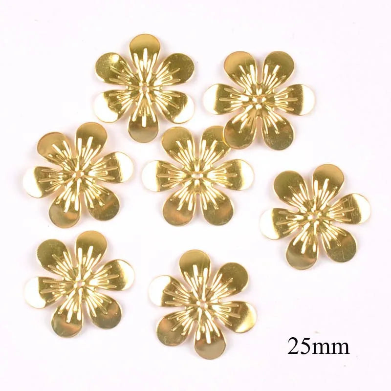 20pcs 10 Style Metal Crafts Wraps Filigree Flowers Connectors Embellishments For Scrapbooking DIY Home Decor Handicraft yk0762 Qme 4 Gold