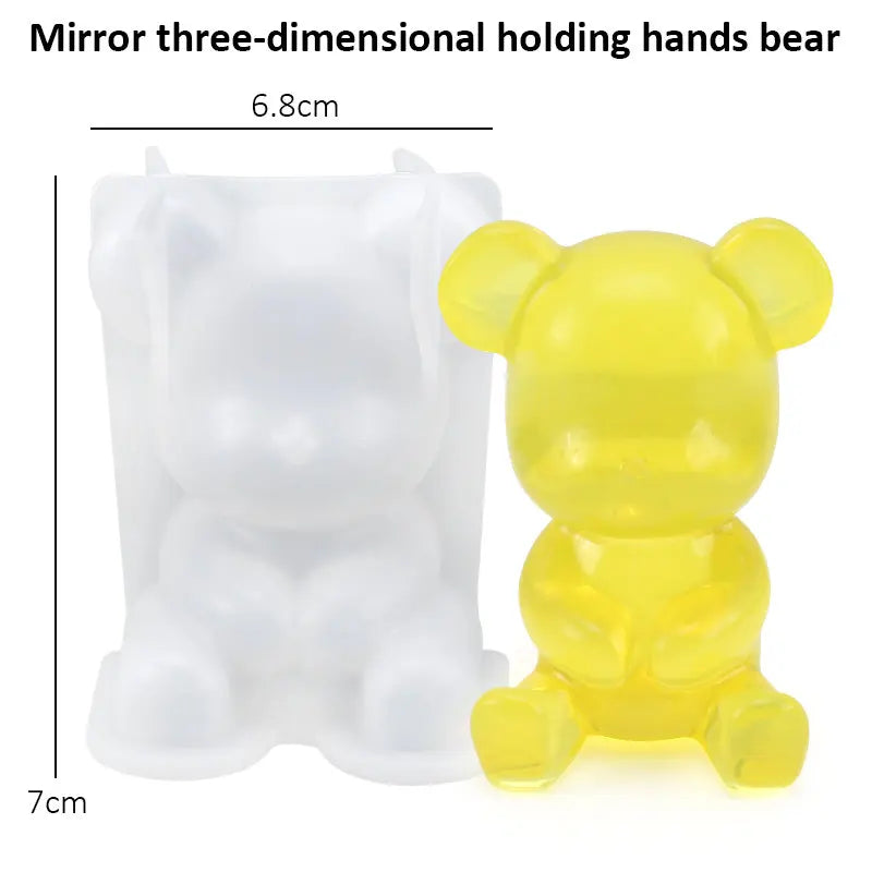 Stereoscopic Animal Resin Molds Silicone Bear Casting Molds Epoxy Resin Mold for Keychains DIY Handmade Resin Jewelry Supplies Qme Bear 4