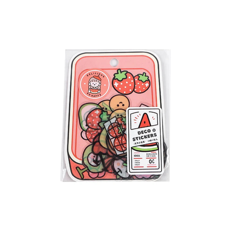 40pcs Food Series stickers Set Kawaii Cartoon Diary Album Stationery Sticker aesthetic Decorative collage planner Album Qme