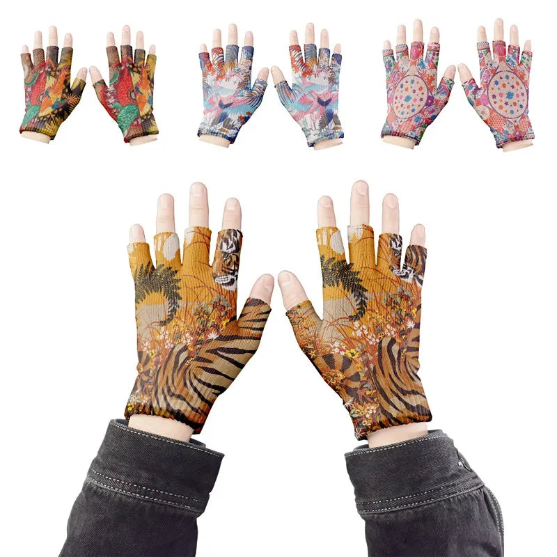 Cartoon Mashup Colorful Pattern Mittens Wrist Spring Summer Qme