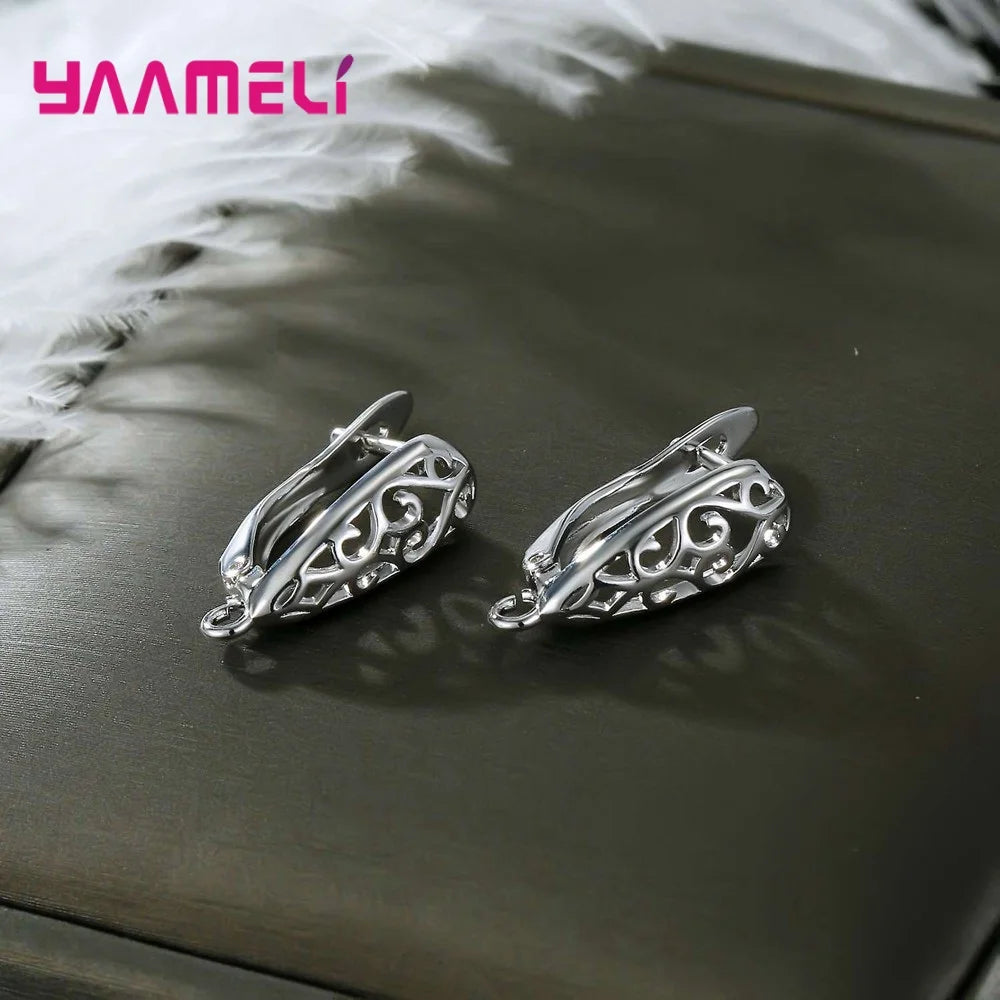 Real 100% S925 Sterling Silver Color Findings Earrings Leverback Earwire Fittings Components Accessories Handmade Supplies Qme