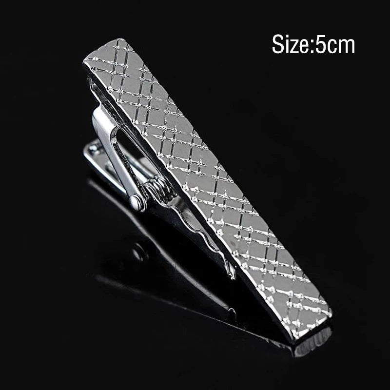 Tie Clips Men Simple Fashion Stripe Metal Tone Bar Clasp Practical Qme LDsz6