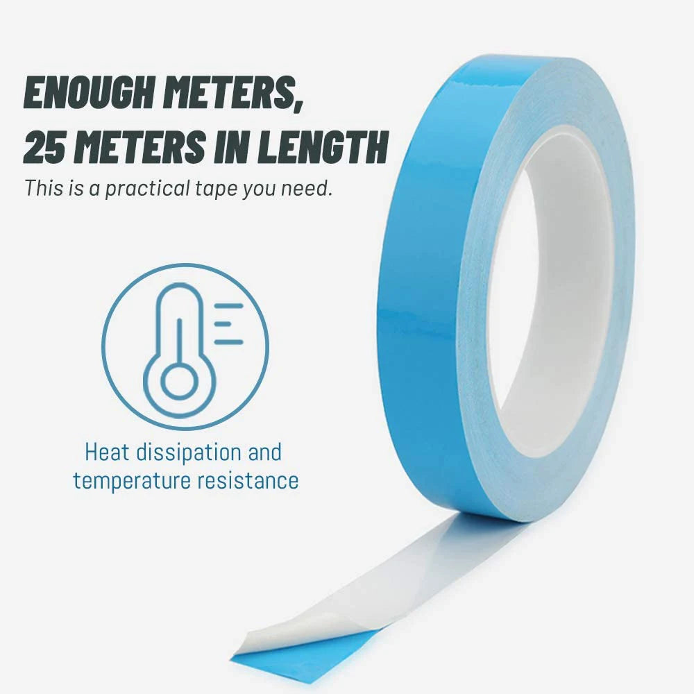 25M Double Side Thermal Conductive Tape 5-25mm Width Blue Heat Transfer Tape Adhesive Cooling Heatsink for Computer CPU GPU Qme