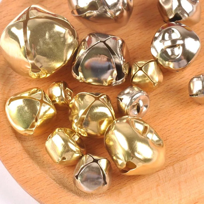 Gold Silver Small Jingle Bells Pendants For DIY Crafts Party Decoration Christmas Tree Metal Bells Home Ornaments Kid Gift c2683 Qme