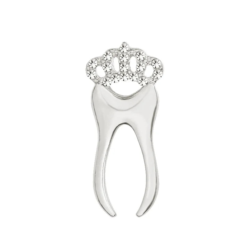 Medical Brooches Collection Crystal Uterus Microscope Scalpel Stomach ECG Tooth Pins Jewelry for Doctor Nurse Badge Wholesale Qme teeth S