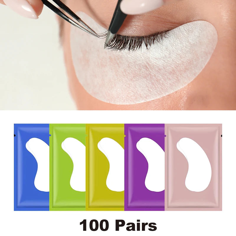 100pairs Paper Patches Eyelash Under Eye Pads Lash Extension Tips Qme