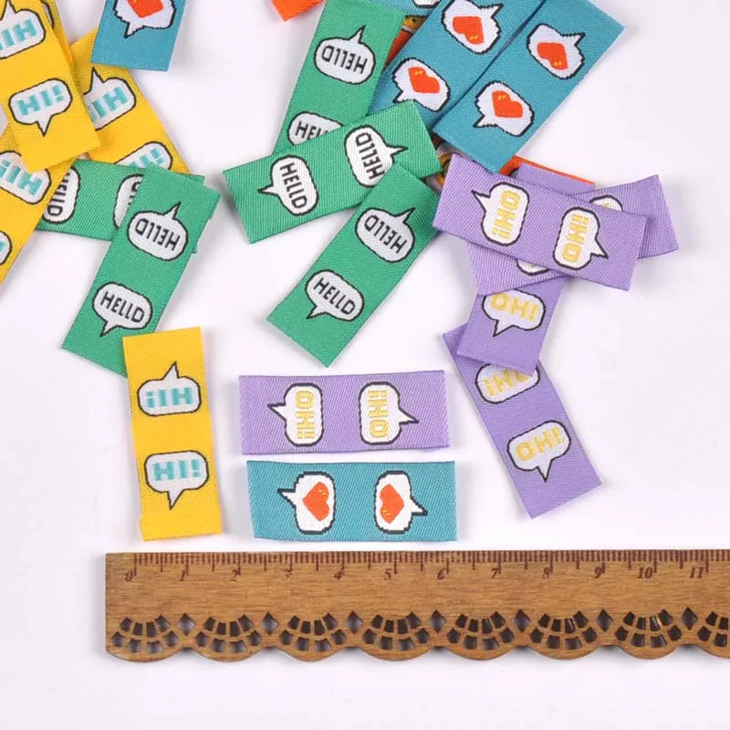 50Pcs/Lot Multicolor embroidery Labels For Sewing Garment Handmade Accessories Clothes Care Bags Tags DIY Crafts 1.5x4cm c2777 Qme