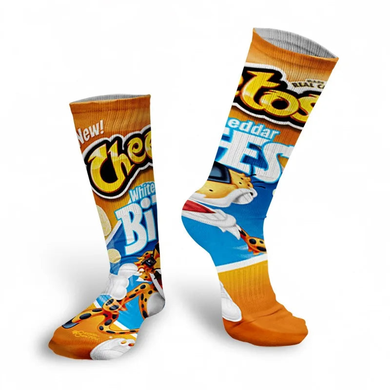 Funny 3D Printing Potato Chips Socks Female French Fries Packaging Qme style14 One Size China Mainland