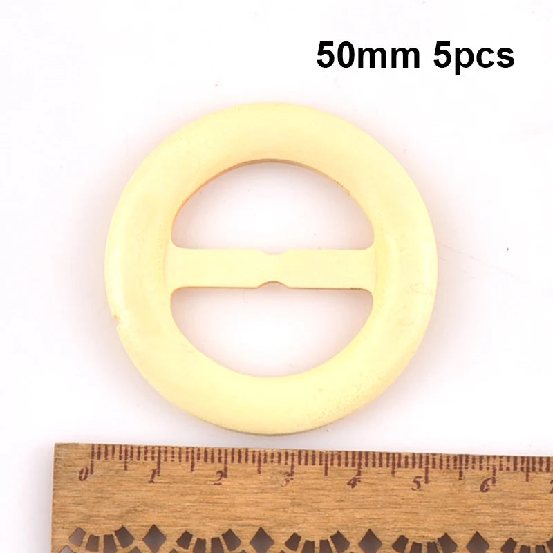 Wooden Round Ring Belt Buckle For Clothes Bag Accessories Apparel Garment Ornament Handmade DIY Accessories Windcoat Decor m2591 Qme 50mm 5pcs