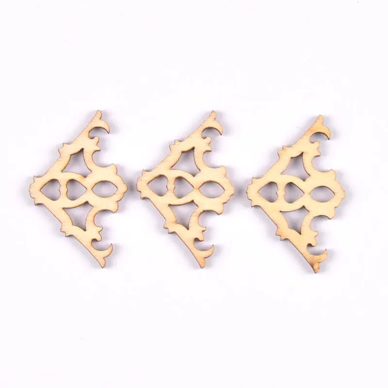 20pcs Wooden Ornament Book Corner Protector DIY Crafts Home Decoration Box Book Scrapbook Album Corner Wood Slices 27x27mm m1903 Qme m1903-3