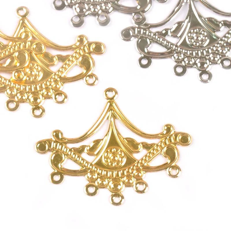 10Pcs/set Gold Silver Flower Filigree Wraps Connectors Metal Crafts For DIY Findings Jewelry Making Handicraft Scrapbook yk0766 Qme