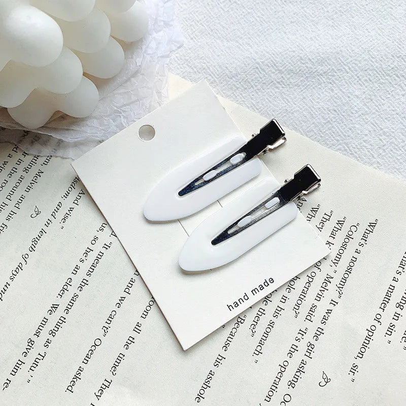 4/2pcs No Bend Seamless Hair Clips Side Bangs Fix Fringe Barrette Makeup Washing Face Accessories Women Girls Styling Hairpins Qme 2pcs-White