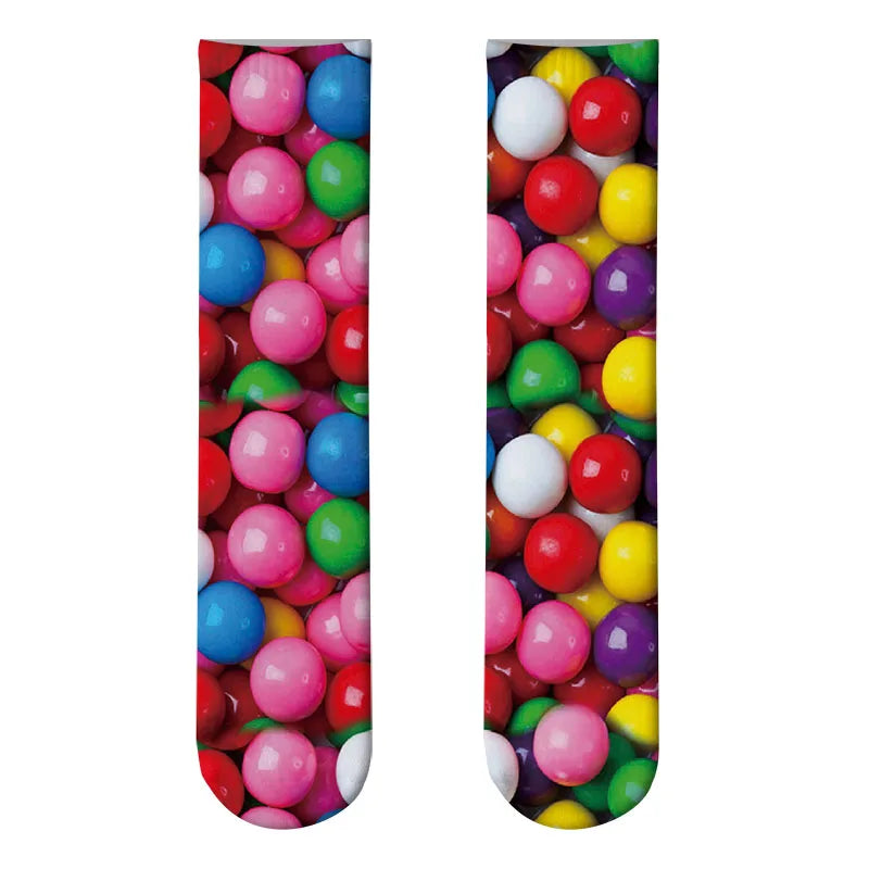 Candy Ice Cream 3d Patterned Socks Funny Soft Autumn Winter Sports Qme style10 One Size China Mainland