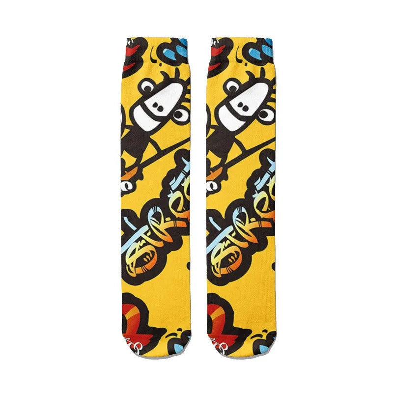 1 Pairs Harajuku Funny Happy Kawaii Hip Hop Women Socks Casual Qme style7 One Size China Mainland