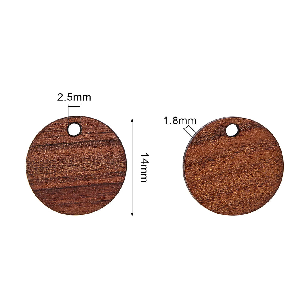 20Pcs Vintage Natural Wood Charms Flat Round Teardrop Saddle Brown Wooden Pendants Bulk for Women Jewelry Earrings Making Qme