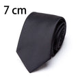 New Mens Tie 8cm 7cm 6cm Classic Black Slim Ties for Men Accessories Neckties Wedding Party Formal Dress Casual Solid Gifts Tie Qme 7 cm Black