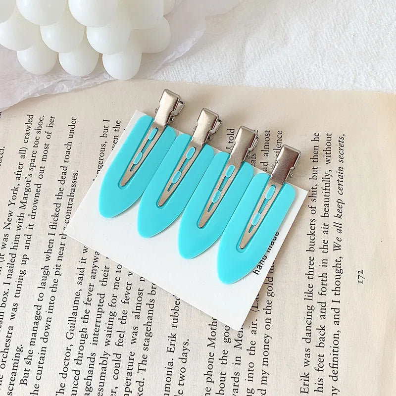 4/2pcs No Bend Seamless Hair Clips Side Bangs Fix Fringe Barrette Makeup Washing Face Accessories Women Girls Styling Hairpins Qme 4pcs-Blue