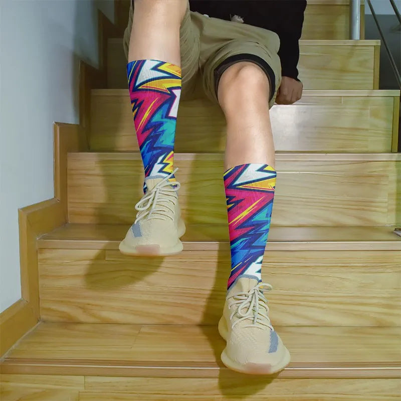 3D Graffiti Women Socks Street Cotton Art Creative Fashion Classic Qme