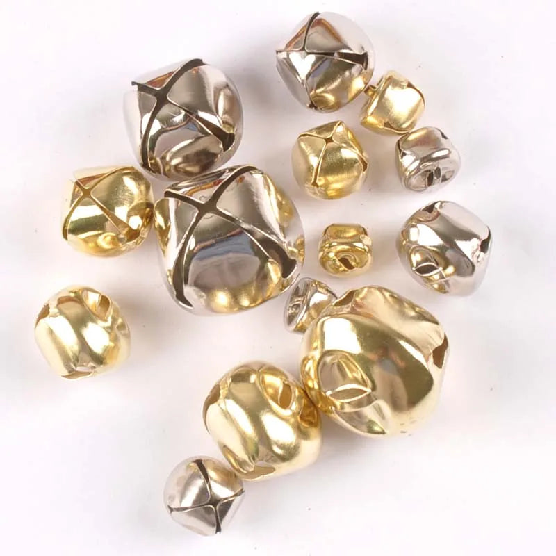 Gold Silver Small Jingle Bells Pendants For DIY Crafts Party Decoration Christmas Tree Metal Bells Home Ornaments Kid Gift c2683 Qme