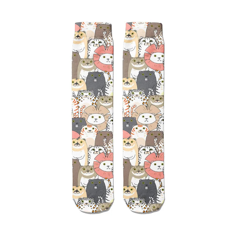 Funny Harajuku 3D Printing Cute Cartoon Panda Socks Men Women's Qme style3