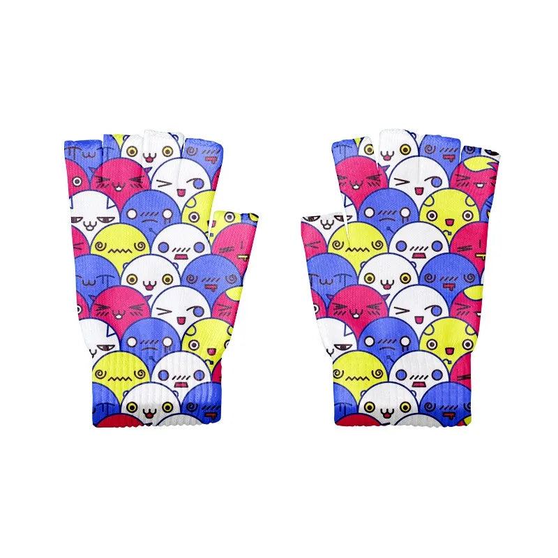 Women Men Cartoons Knitted Gloves Unisex Cute Cycling Finger Autumn Qme style9 One Size China Mainland