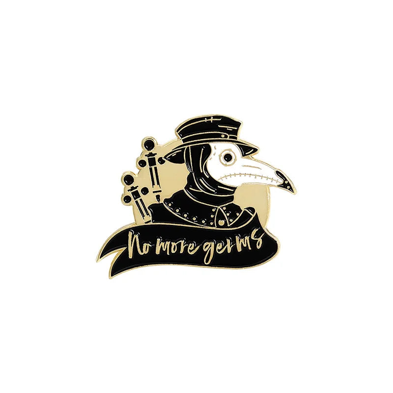 Punk Plague Doctor Enamel Lapel Pins Gothic Brooches Badges Black Death Fashion Pins Gifts for Nurse Friends Jewelry Wholesale Qme 9
