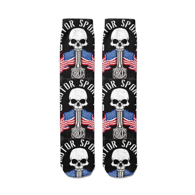 Fashion Women Men 3D Skeleton Skull Socks Streetwear Harajuku Qme