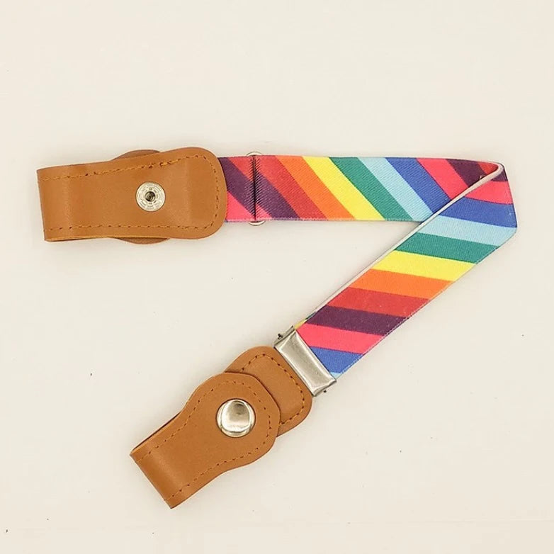 Kids Buckle-free Elastic Belt Waist No Buckle Stretch Belts Toddlers Qme W-9 40-65cm