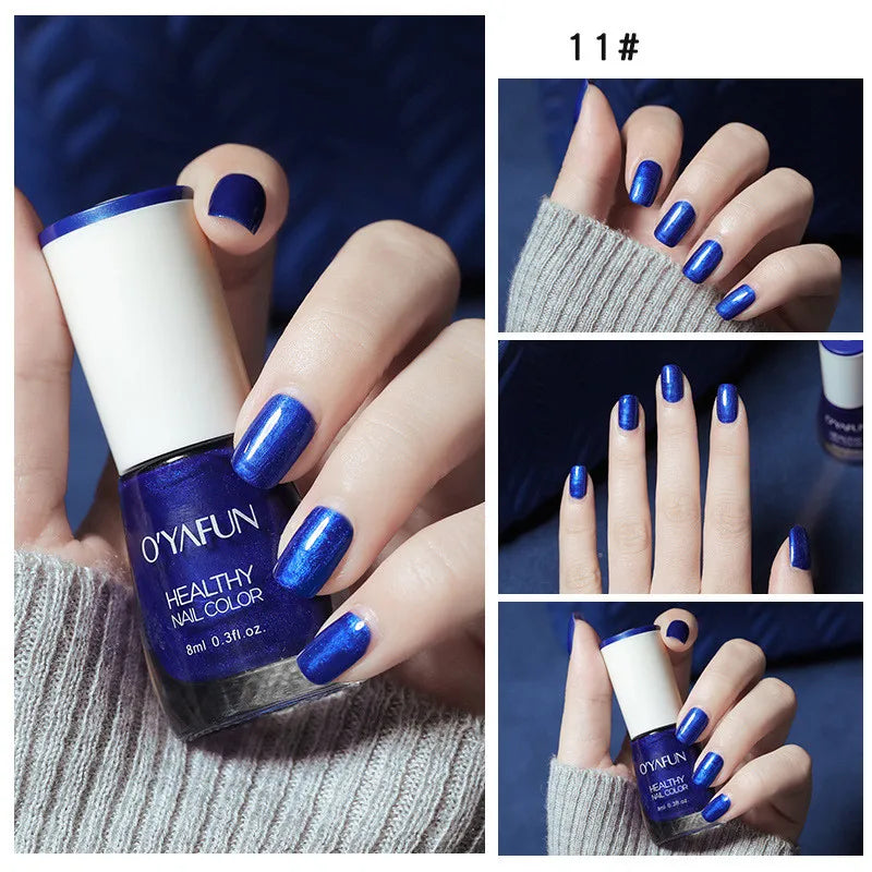 Nail Art Tearable Quick Dry Normal Without Lamp Nail Polish Glitter Sequins UV Varnish Matte Waterproof No-bake Nail Polish Qme 11