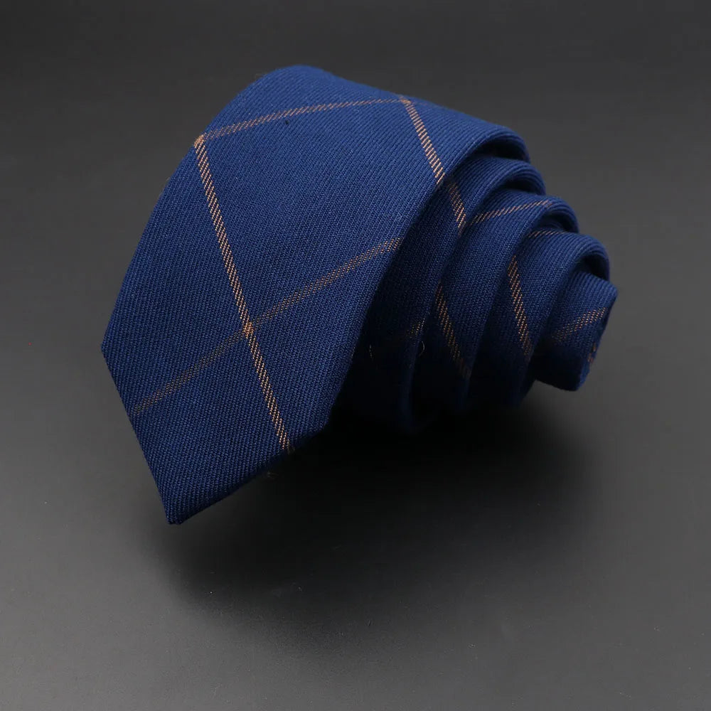 Mens Ties Classic Cotton Handmade Skinny Grey Plaid Neckties Striped Qme 17