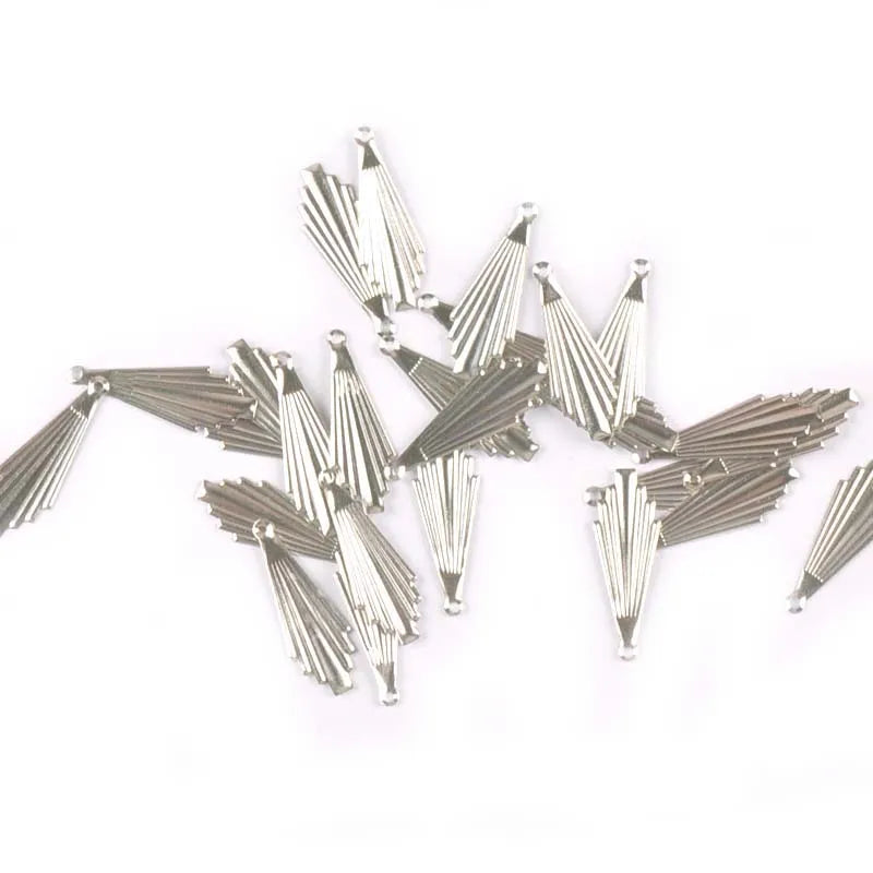 50Pcs 8x28mm Gold And Silver Metal Crafts Flower Filigree Wraps Connectors For DIY Scrapbook Craft Home Decor Supplies yk0763 Qme silver
