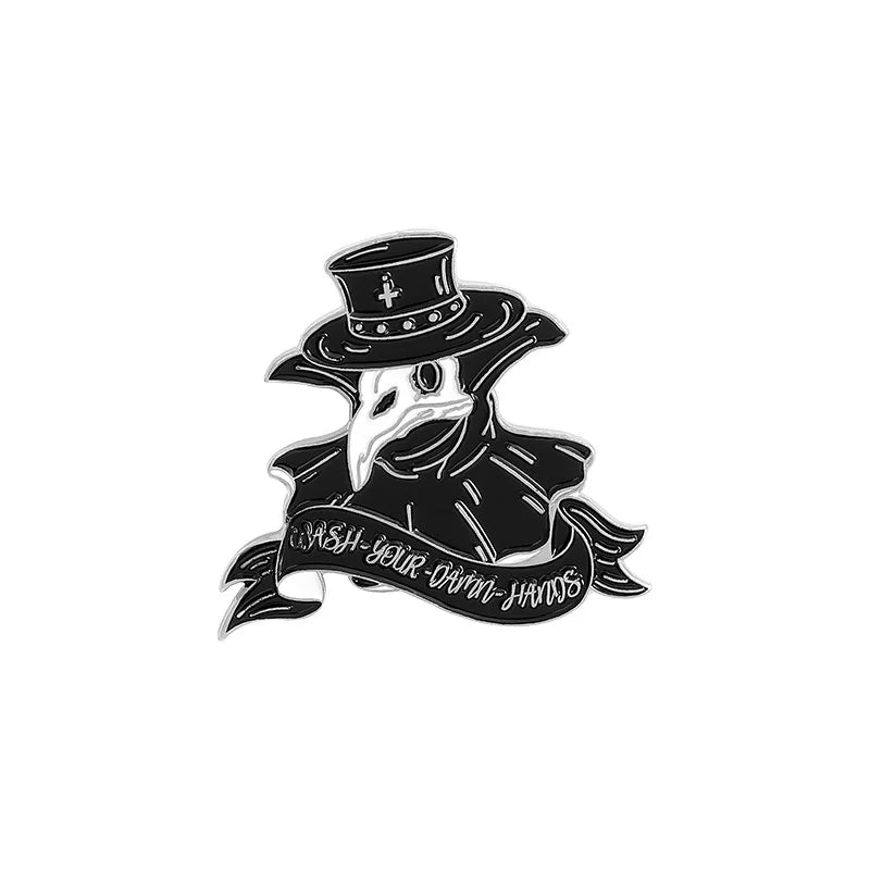 Punk Plague Doctor Enamel Lapel Pins Gothic Brooches Badges Black Death Fashion Pins Gifts for Nurse Friends Jewelry Wholesale Qme 6