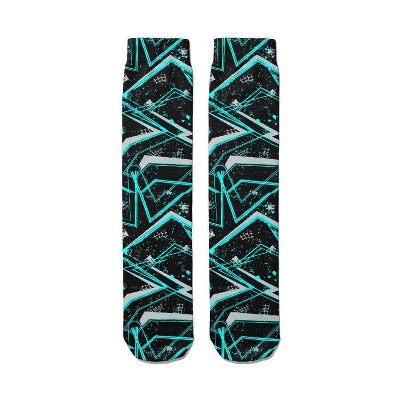 3D Graffiti Women Socks Street Cotton Art Creative Fashion Classic Qme style7 One Size China Mainland