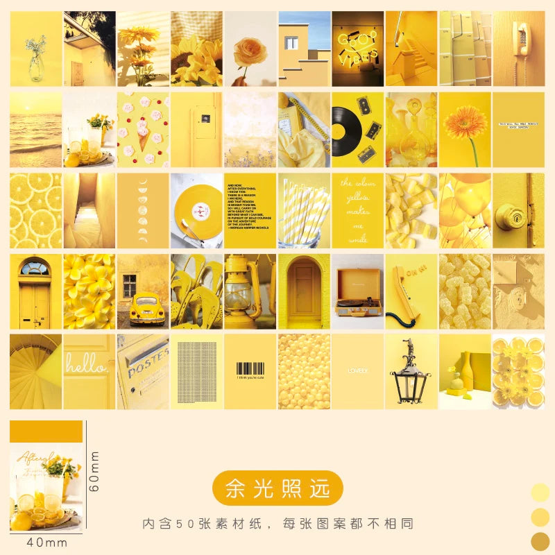 50pcs/pack Vintage Stickers Landscape Book Scrapbooking Decorative Supplies Diary Album Stationery Aesth Painting Stickers Qme C