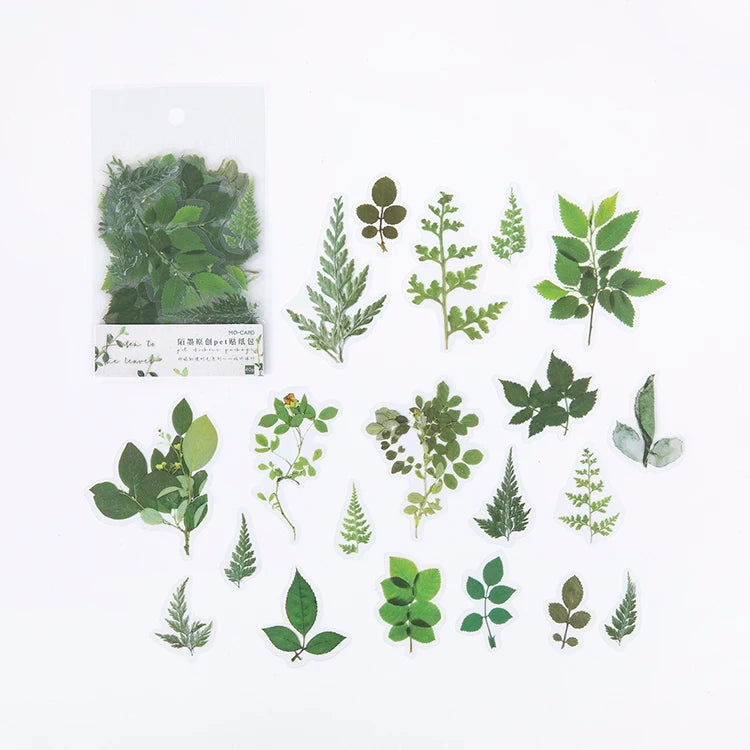 40Pcs/pack Plant Flower Mushroom Ginkgo PET Deco Diary Stickers Scrapbooking Planner INS Decorative Stationery Sticker Qme B