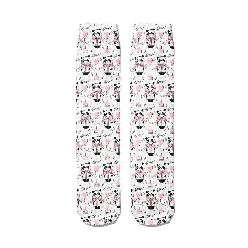 Funny Cute Printing Cartoons Panda Socks Unisex Animal Dog Cat Bear Qme style6 One Size China Mainland