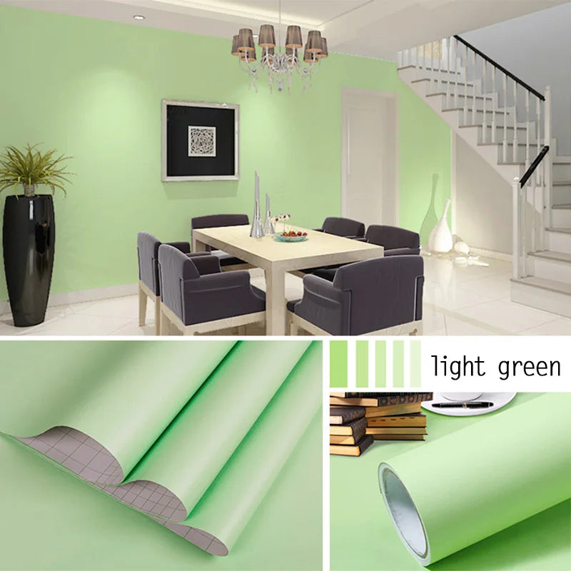 Solid Waterproof Wallpaper Room Self-adhesive Black White Wardrobe