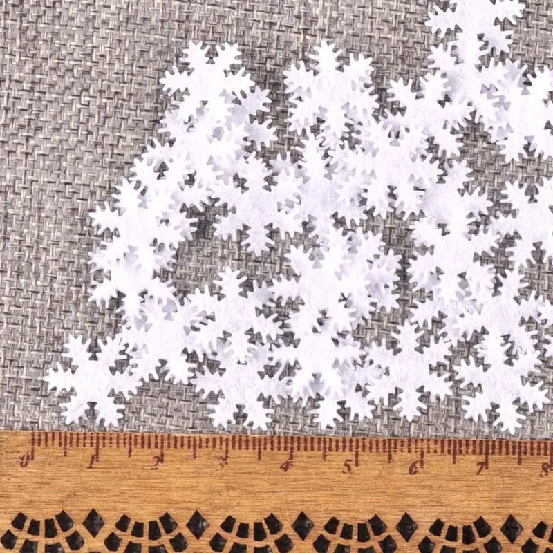 100Pcs/lot Mix Applique Polyester Felt Artificial Snowflake Patch Sticker Non-woven Patches For DIY Crafts Christmas Decoration Qme 5