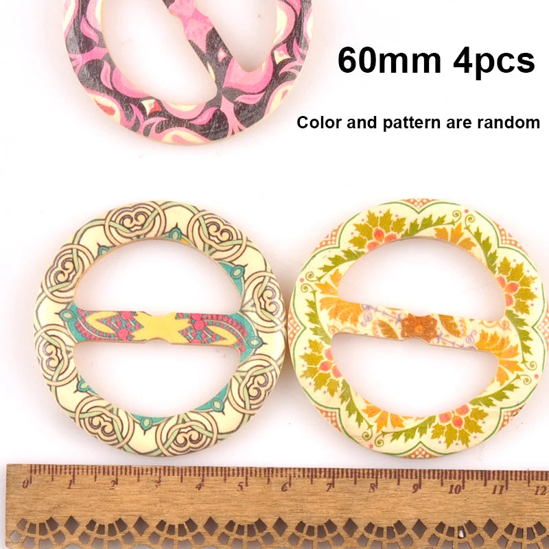 Wooden Round Ring Belt Buckle For Clothes Bag Accessories Apparel Garment Ornament Handmade DIY Accessories Windcoat Decor m2591 Qme 60mm 4pcs