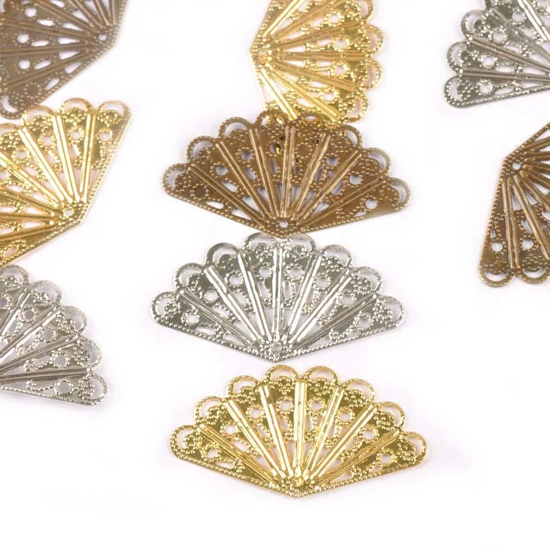 Gold/silver/bronze Flower Filigree Wraps Metal Crafts Connectors For DIY Scrapbook Embellishment Handicraft 20Pcs 40x23mm yk0767 Qme