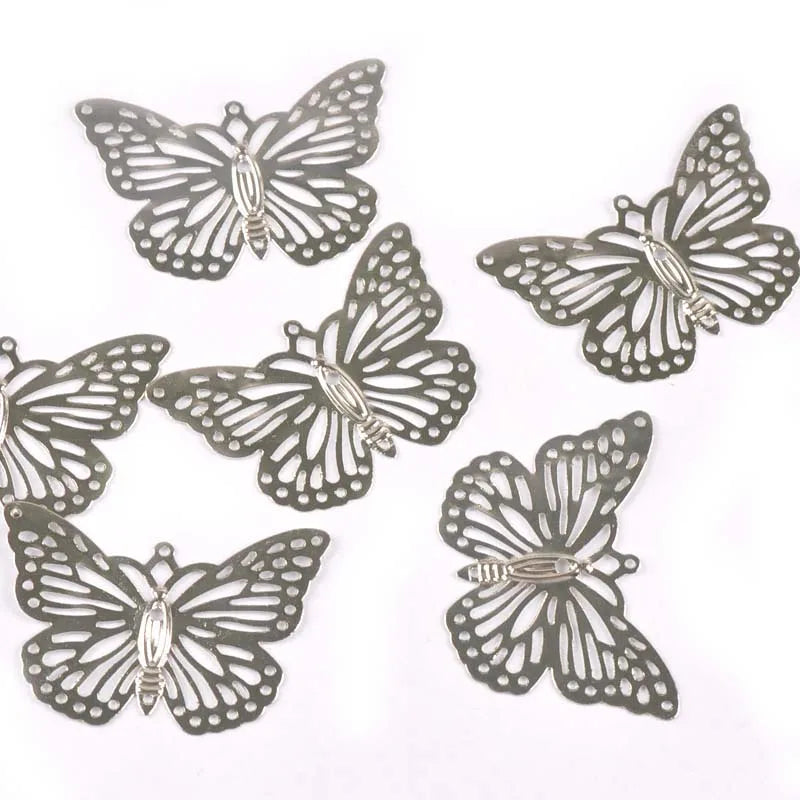 Gold Silver Flower Butterfly Connectors Filigree Wraps Metal Crafts For DIY Scrapbook Accessories Embellishments 20Pcs yk0768 Qme