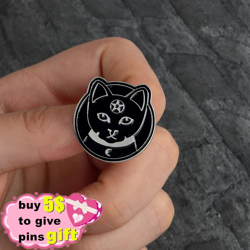 Handmade Punk Witch Ouija Moon Tarot BooK New Goth Style Lapel Enamel Pins Badge Denim Jacket Jewelry Gifts Brooch for Women Men Qme