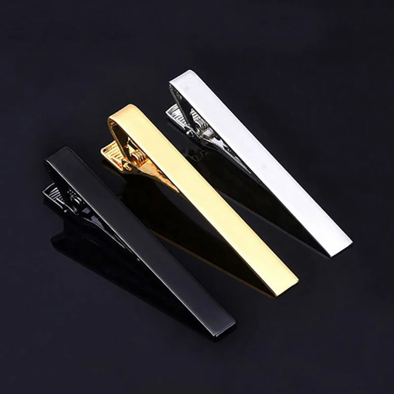 Tie Clip Fashion Ties Men Metal Tone Simple Bar Clasp Practical Qme