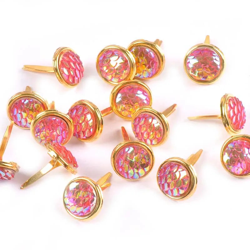 13x13mm 20Pcs Mix Squama Pattern Brads For DIY Scrapbooking Embellishments Fastener Metal Crafts Brad Accessories Decor c2261 Qme 5
