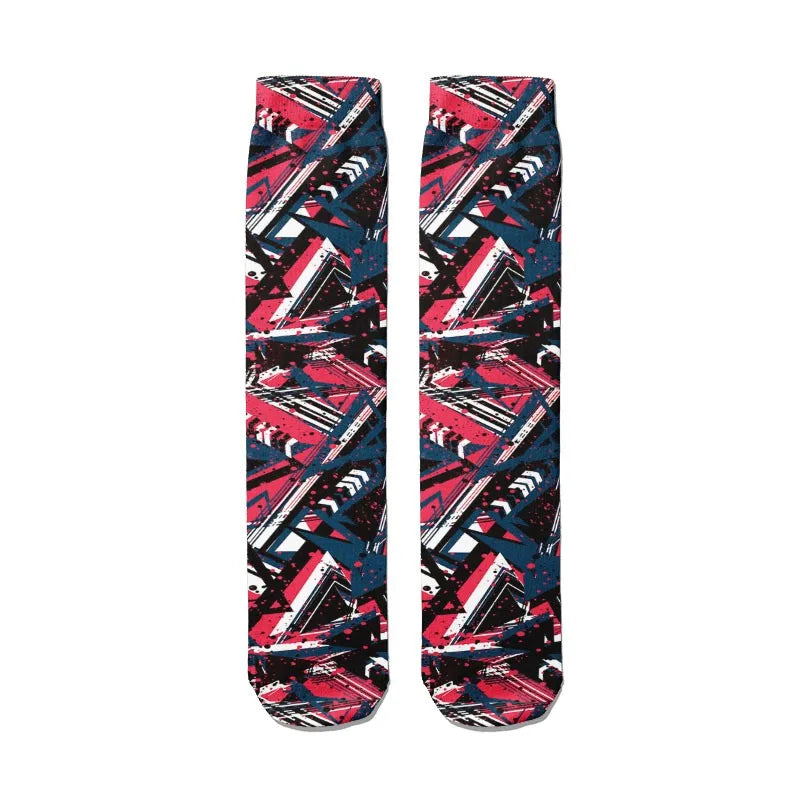 3D Graffiti Women Socks Street Cotton Art Creative Fashion Classic Qme style5 One Size China Mainland