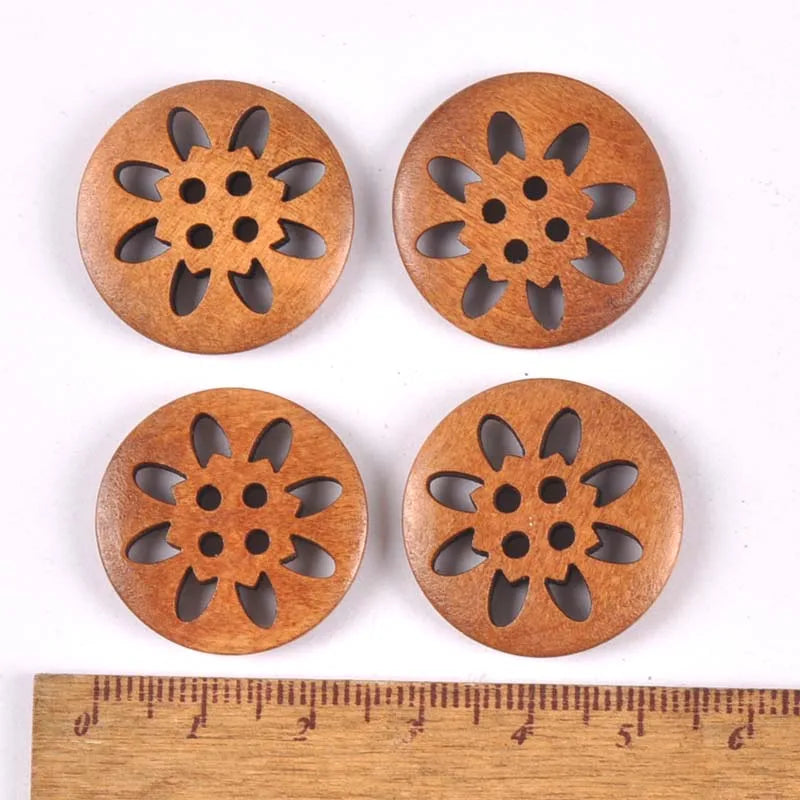 20pcs Mix Retro Color Wood Buttons Sewing Apparel Accessories Wooden Ornament for DIY Scrapbooking Craft Button Decoration m2212 Qme 5